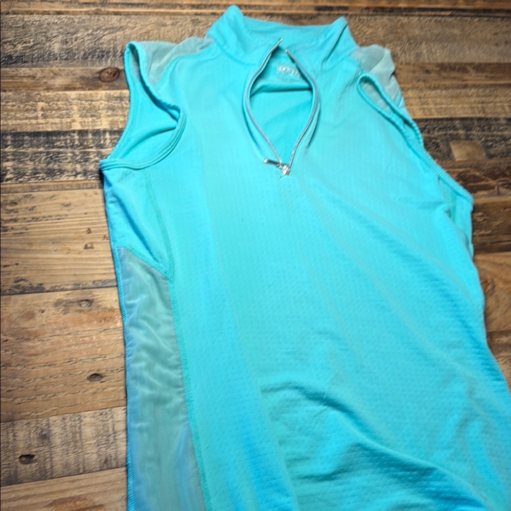 Dover riding sport blue/green sleeveless riding top size XS - Picture 9 of 12